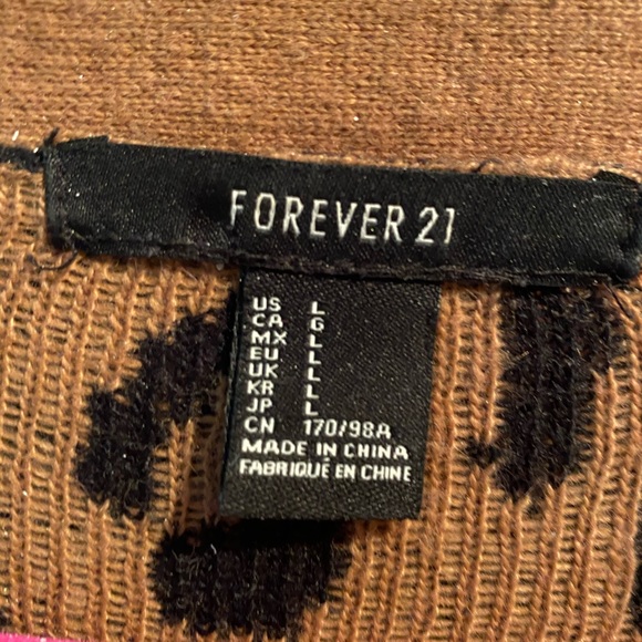 Forever 21 cheetah leopard print cardigan spikes - Picture 4 of 4